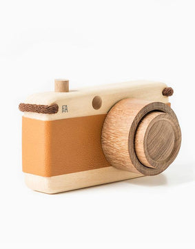 Photo camera wooden model